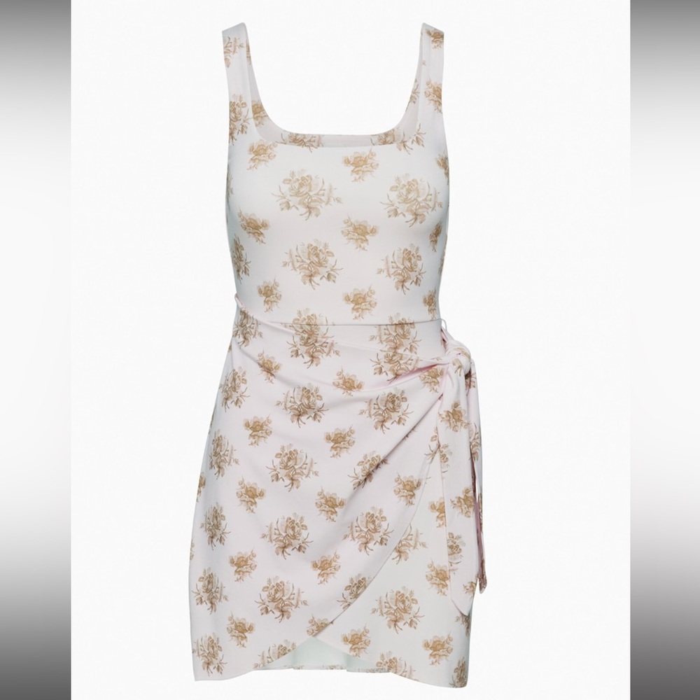 Aritzia Wilfred Baby Pink Saturn Mini Wrap Dress